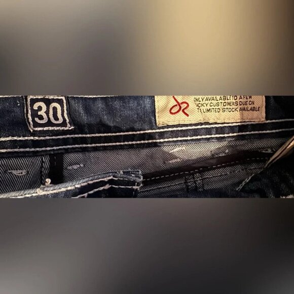 Y2K Jrag  Famous Denim LA Jeans JRW 4406 blue embellished street studded US30 - Picture 9 of 10